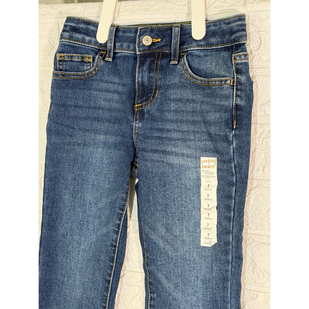 Jumping Beans Girls Size 7 Bootcut Jeans Blue Denim New With Tags - Picture 2 of 4